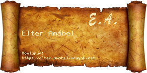 Elter Amábel névjegykártya